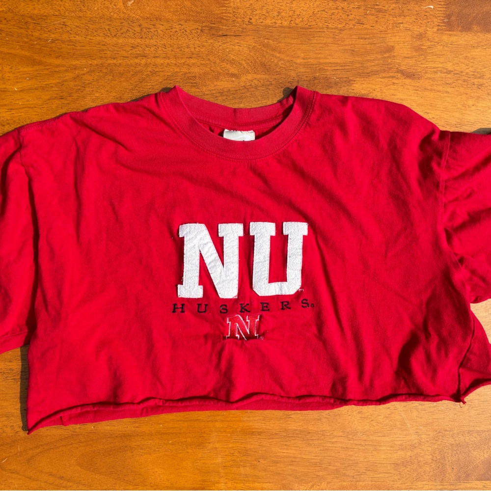 Red Nebraska Huskers Crop Top
